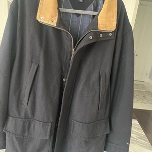 Vintage Tommy Hilfiger size extra large wool blend winter jacket, black